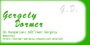 gergely dormer business card